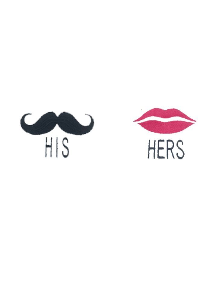 BYFT Embroidered For You (White) Luxury(His Moustache & Her Lips)Personalized Bathrobe-Set of 2,100% cotton,Highly Absorbent and Quick dry,Classic Hotel and Spa Quality Bath Linen 400 Gsm  - Image 2