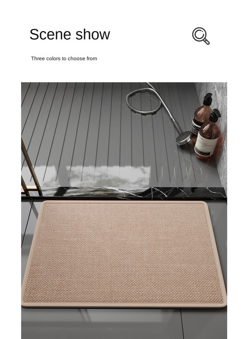 QICAI Non-Slip Kitchen Floor Mat - Extra Absorbent & Machine Washable Rug for in Front of Sink - Dries Fast, Easy Clean - Also for Bathroom - Brown, 40cm x 60cm - Image 3