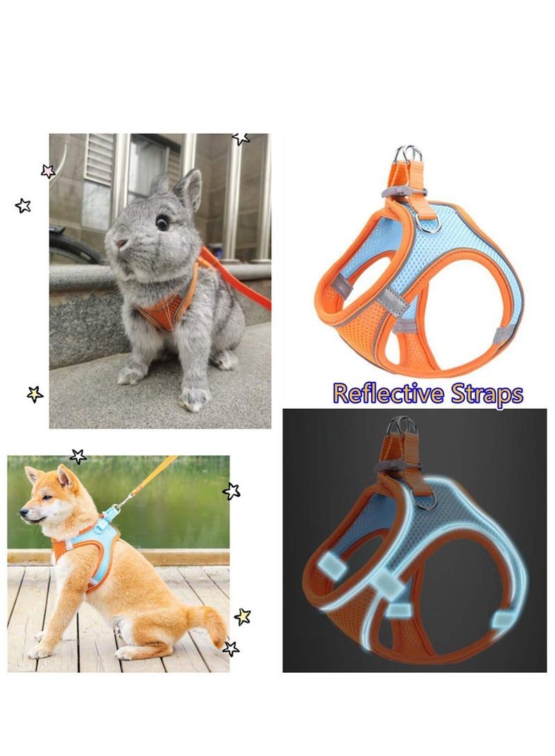 Reflective Cat Harness Vest for Dogs Rabbits No Pull Step in Lock Pet Harness Escape Proof Breathable Mesh Harness with Leash Set for Kitten Puppy Small Animals Walking Training Running Outdoor - Image 4