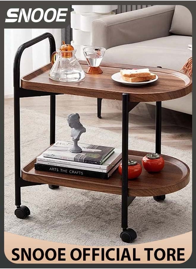 End Table with Rolling Wheels,Movable Small Coffee Table 2 Layers Small Trolley,Nordic Style Living Room Trolley Suitable for Use in The Living Room Bedroom Office - pzsku/Z82939776AA98EE0DFBF1Z/45/_/1724039206/6f749e45-82f2-4830-9bfb-ba87b8516170