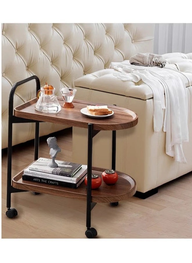 End Table with Rolling Wheels,Movable Small Coffee Table 2 Layers Small Trolley,Nordic Style Living Room Trolley Suitable for Use in The Living Room Bedroom Office - pzsku/Z82939776AA98EE0DFBF1Z/45/_/1724039256/cb519e64-a655-48b7-acb4-bbfe28ad29ec