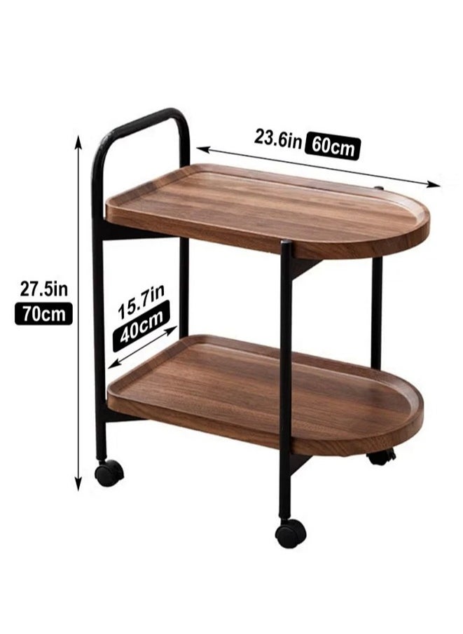 End Table with Rolling Wheels,Movable Small Coffee Table 2 Layers Small Trolley,Nordic Style Living Room Trolley Suitable for Use in The Living Room Bedroom Office - pzsku/Z82939776AA98EE0DFBF1Z/45/_/1724039287/2036e557-0ab1-48a6-8b6a-73cbb2fde355