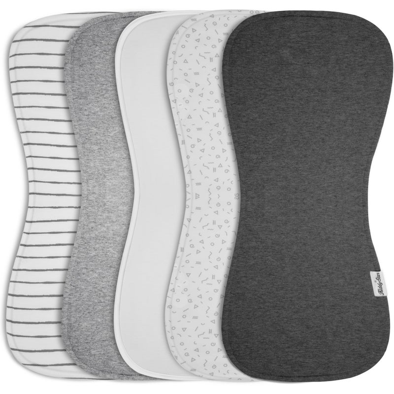 KiddyStar 5-Pack Organic Cotton Burp Cloths â€“ Large, Ultra-Soft 3-Layer Towels for Burping, Shoulder & Hand Use, Highly Absorbent - Image 1