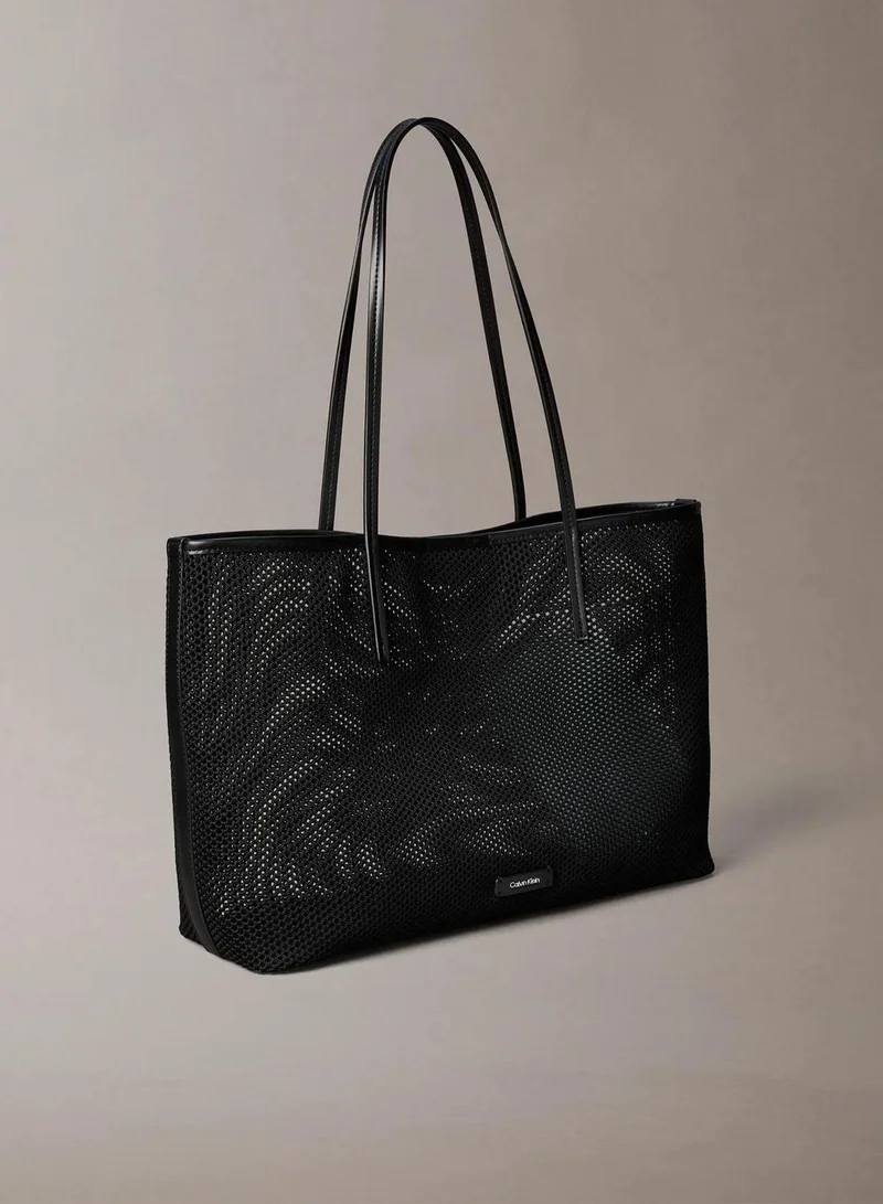 Calvin Klein Black Emblem Logo Mesh Tote Bag for Women | Best Price UAE