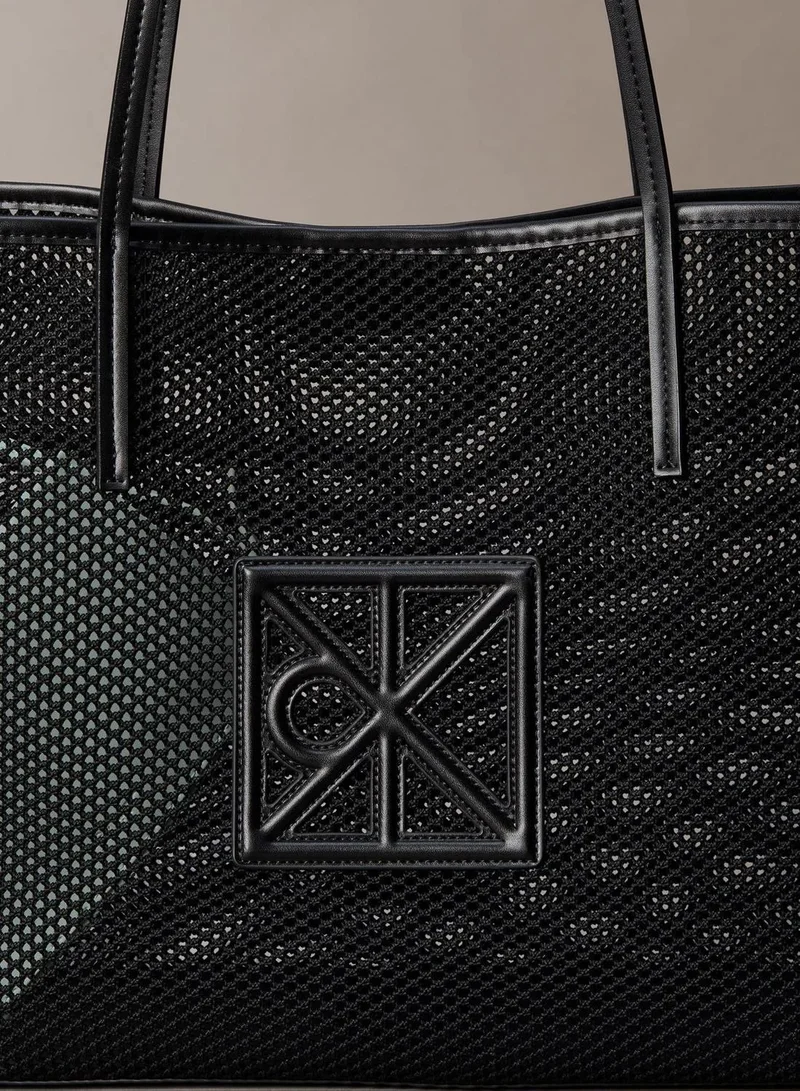 Calvin Klein Black Emblem Logo Mesh Tote Bag for Women | Best Price UAE