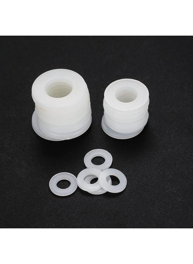 yongsheng - 500 Pcs White Nylon Flat Washer Assortment Kit,Round Flat Nylon Washers for Household Commercial Appliances Electrical Connections - Image 1