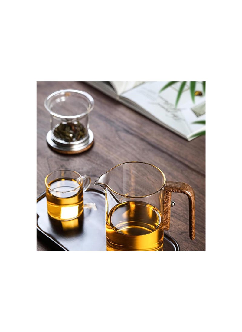 silvercnc - Enchanti Tea Pot Witchcraft Teapot, Water Separation Glass Teapot with Wooden Handle with 2pc Tea Cup, Clear Glass Tea Pot with Infuser Strainer (Transparent,720ml) - Image 1