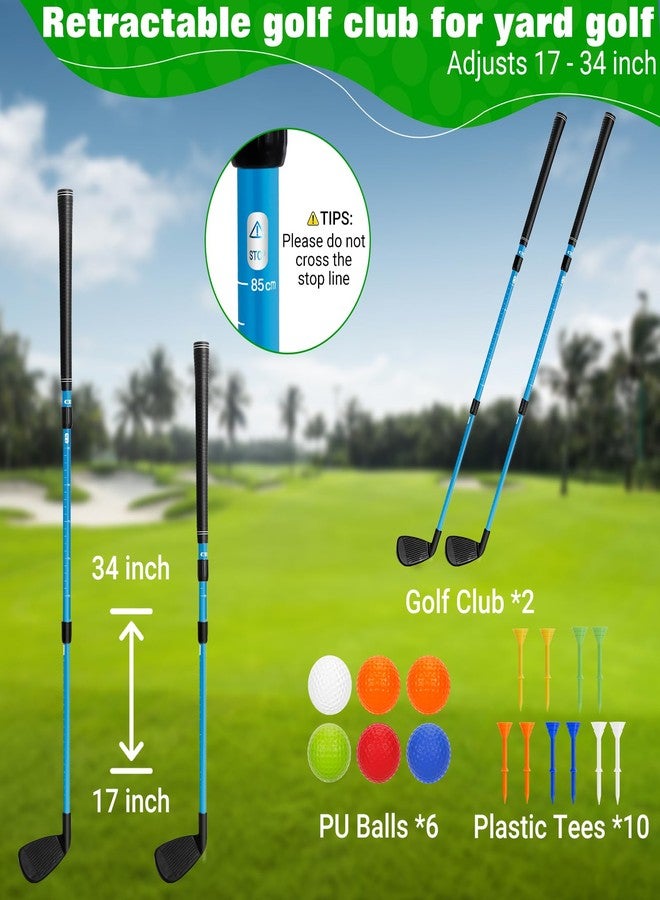 CWLAKON Golf Club Length Adjustable for Backyard Golf Game, Yard Golf Games Club for Toddlers Junior Adults Family, Plastic Golf Club for Indoor Outdoor Golf Training Chipping Games, 2 Pack - Image 2
