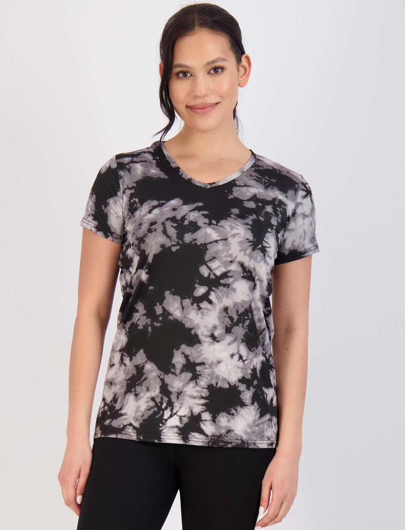 REALESSENTIALS Real Essentials 5 Pack: Women's Dry Fit Short Sleeve V Neck Workout Top - Fitness Pilates Gym Athletic Yoga T-Shirt (Plus Available), Set 16, XL - Image 4