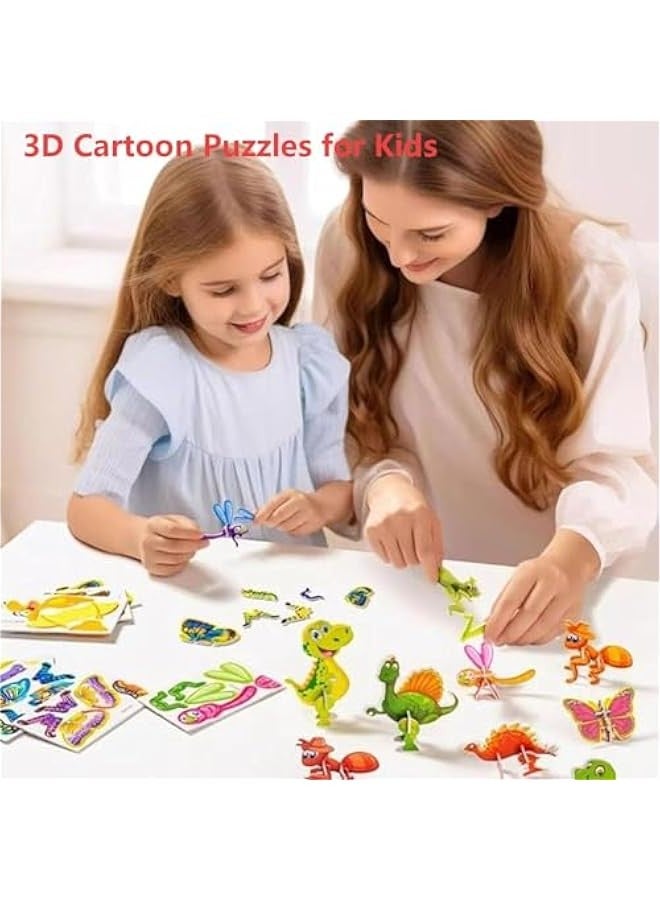 30 قطعة من احجية فلاورميث، احجية كرتونية ثلاثية الابعاد للاطفال من سن 4-8 سنوات، احجية كرتونية تعليمية ثلاثية الابعاد، 30 قطعة من احجية الصور المقطوعة ثلاثية الابعاد للاطفال، احجية الصور المقطوعة - Image 2