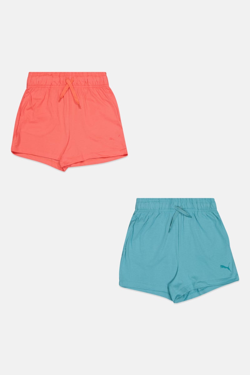 PUMA Kids Girl 2 Pcs Sportswear Fit Outdoor Shorts, Multicolor - Image 2