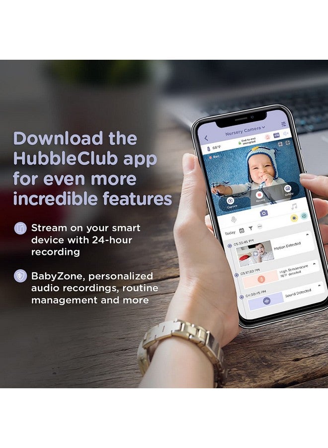 Hubble Connected Nursery Pal Glow Smart Connected, Wi-Fi Enabled Baby Monitor, View from Compatible Smartphone - Image 2