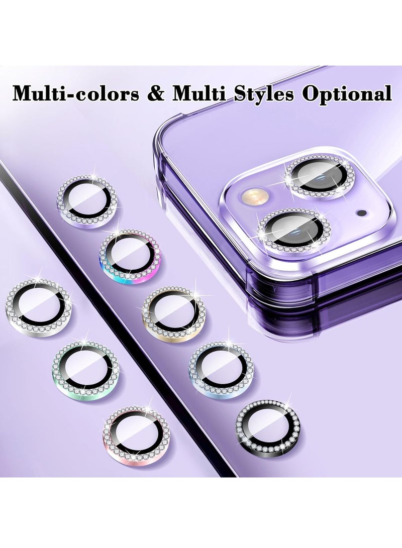 ELTRAZONE "Purple Diamond Tempered Glass Camera Lens Protector for iPhone 16/16 Plus – Stylish Automatic Alignment with Glitter Film Stickers" - Image 2