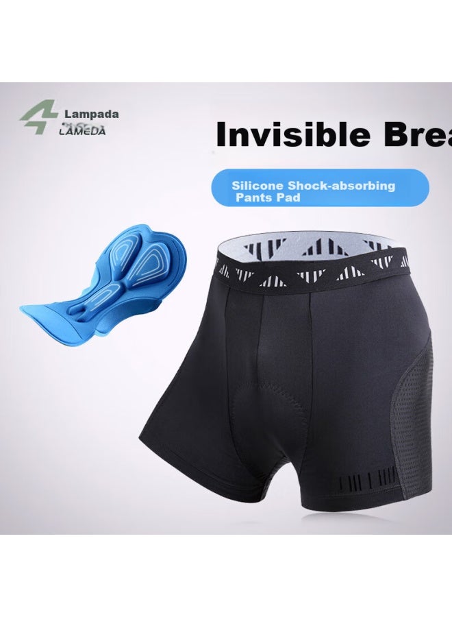 Lampada Lanpada Men's Cycling Underwear Breathable High Elastic Seamless Cycling Shorts Summer Riding Gear Black 3XL - Image 1