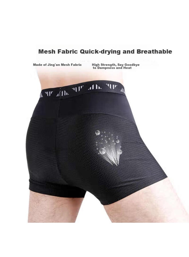 Lampada Lanpada Men's Cycling Underwear Breathable High Elastic Seamless Cycling Shorts Summer Riding Gear Black 3XL - Image 3