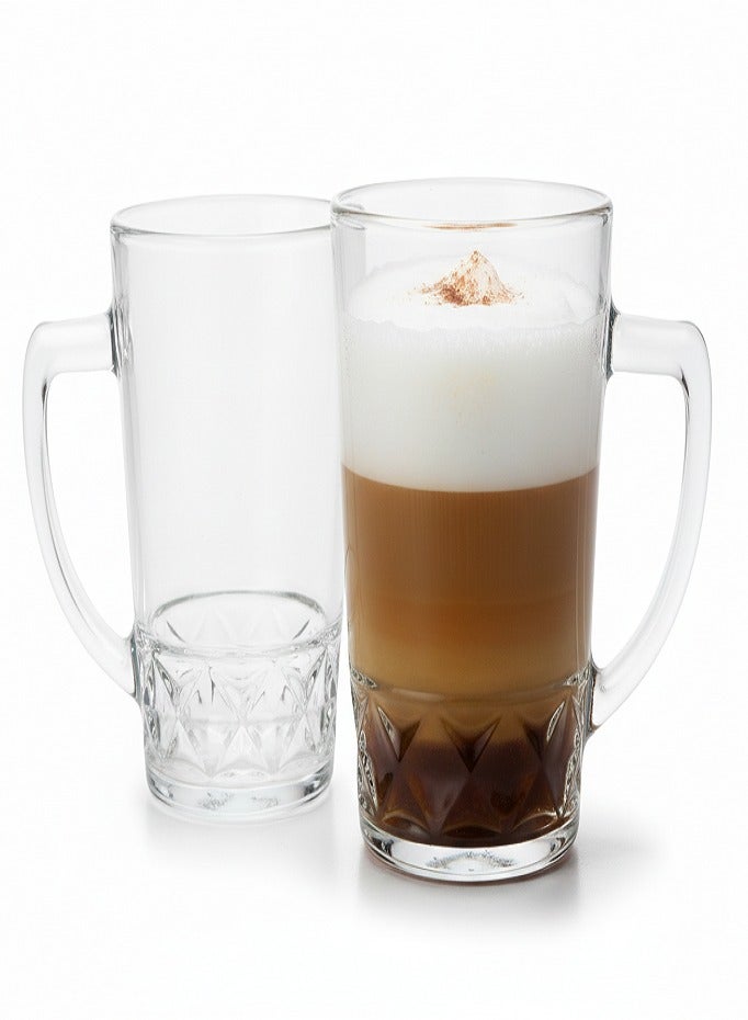 Tea Cups & Glass Coffee Mugs – 6pc, 260ml (8.8oz), Thermal Shock Resistant, BPA-Free, Heat Resistant, Extra Durable Clear Glass, Dishwasher Safe - Image 1