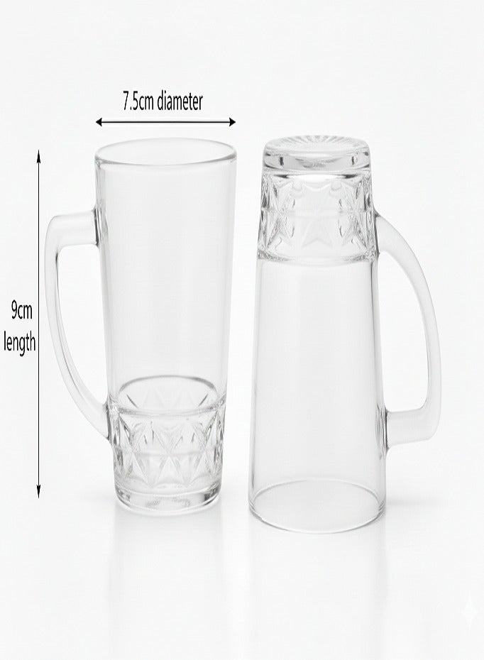 Tea Cups & Glass Coffee Mugs – 6pc, 260ml (8.8oz), Thermal Shock Resistant, BPA-Free, Heat Resistant, Extra Durable Clear Glass, Dishwasher Safe - Image 5