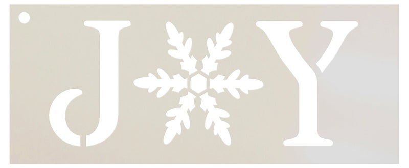 Studio R 12 Joy Stencil by StudioR12 | Vintage Serif Snowflake Word Art - Reusable Mylar Template | Painting, Chalk, Mixed Media | Use for Journaling, DIY Home Decor - STCL1262 ? Select Size (8.5" x 3.5") - Image 1