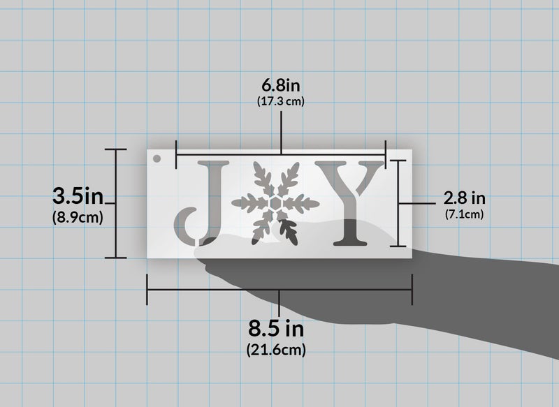 Studio R 12 Joy Stencil by StudioR12 | Vintage Serif Snowflake Word Art - Reusable Mylar Template | Painting, Chalk, Mixed Media | Use for Journaling, DIY Home Decor - STCL1262 ? Select Size (8.5" x 3.5") - Image 2