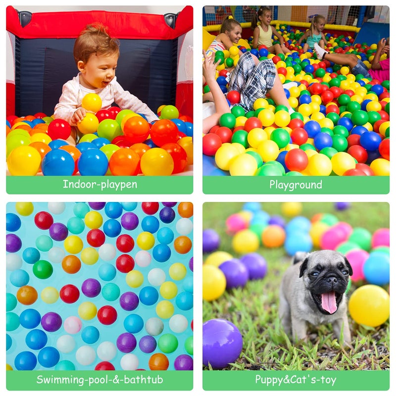 Hovenlay Ball Pit Balls Phthalate Free BPA Free Crush Proof Plastic - 7 Bright Colors in Reusable Play Toys for Kids with Storage Bag - Image 5