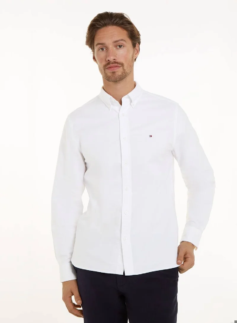 TOMMY HILFIGER Men's Heritage Regular Fit Oxford Shirt -  Pure Oxford cotton, White