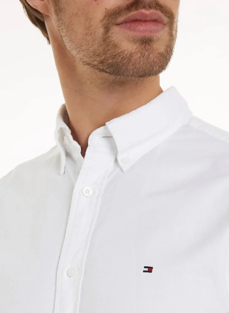 TOMMY HILFIGER Men's Heritage Regular Fit Oxford Shirt -  Pure Oxford cotton, White