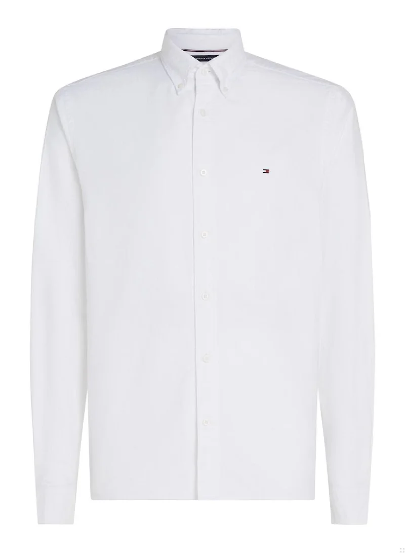 TOMMY HILFIGER Men's Heritage Regular Fit Oxford Shirt -  Pure Oxford cotton, White