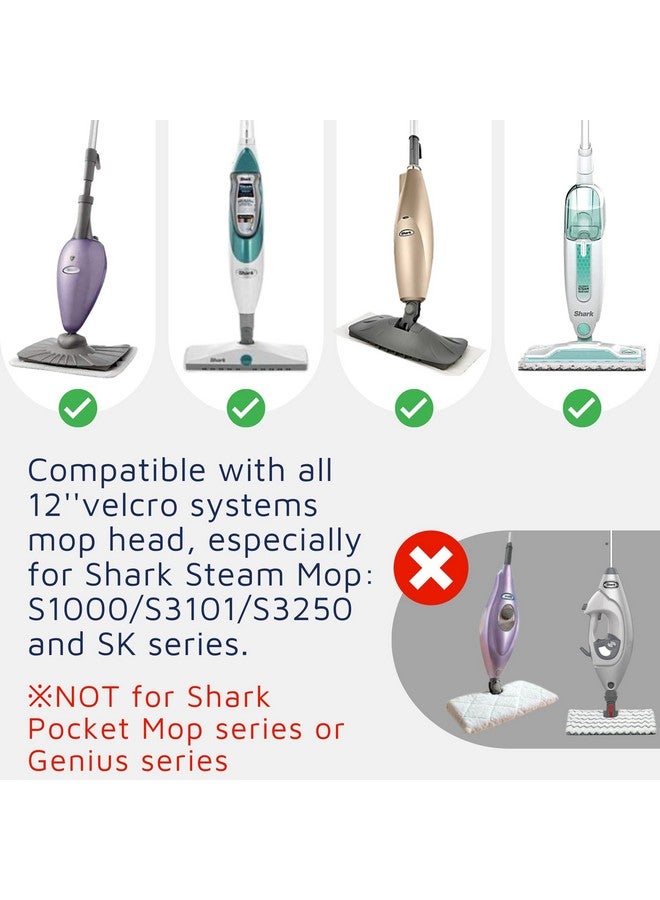 F Flammi Flammi Steam Mop Pads for Shark S1000/S3101/S3250/SK Series SK410 SK435CO SK460 SK140 SK141 S3251 Steam Mop Replacement Pads, 4 Pack - Image 2