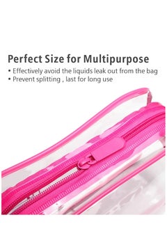 KASTWAVE Hand Bag Clear Makeup Bags Clear Cosmetics Bag Transparent Tote Bag Thick PVC Zippered Toiletry Carry Pouch Waterproof Makeup Artist Large Bag Diaper Shoulder Bag Beach Bag  - Image 4