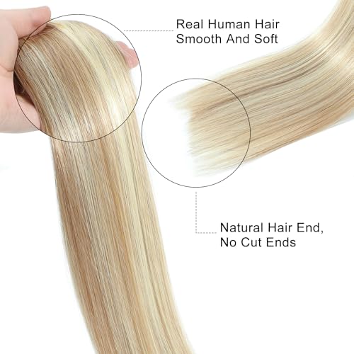 Tinashe Wire Hair Extensions Real Human Hair Straight 12inch 70g Light Blonde Highlighted Golden Blonde Invisible Wire Fish Line Hair Extensions 12 inch 16613 - Image 3