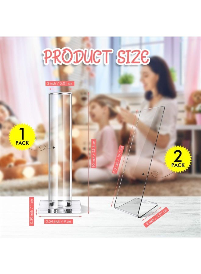 Jetec 3 Pieces 10 Inch Acrylic Scrunchie Holder Stand Clear Jewelry Vertical Bracelet Display Organizer Hair Ties Hair Band Holder Acrylic Hair Clip L-Shaped Hairpin Display Holder for Teen Girls - Image 2