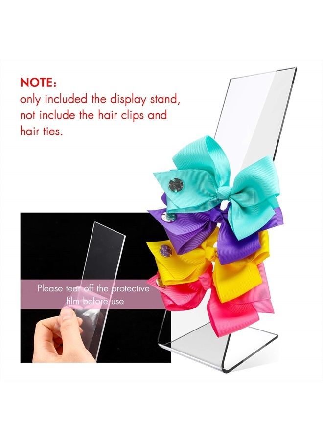Jetec 3 Pieces 10 Inch Acrylic Scrunchie Holder Stand Clear Jewelry Vertical Bracelet Display Organizer Hair Ties Hair Band Holder Acrylic Hair Clip L-Shaped Hairpin Display Holder for Teen Girls - Image 3