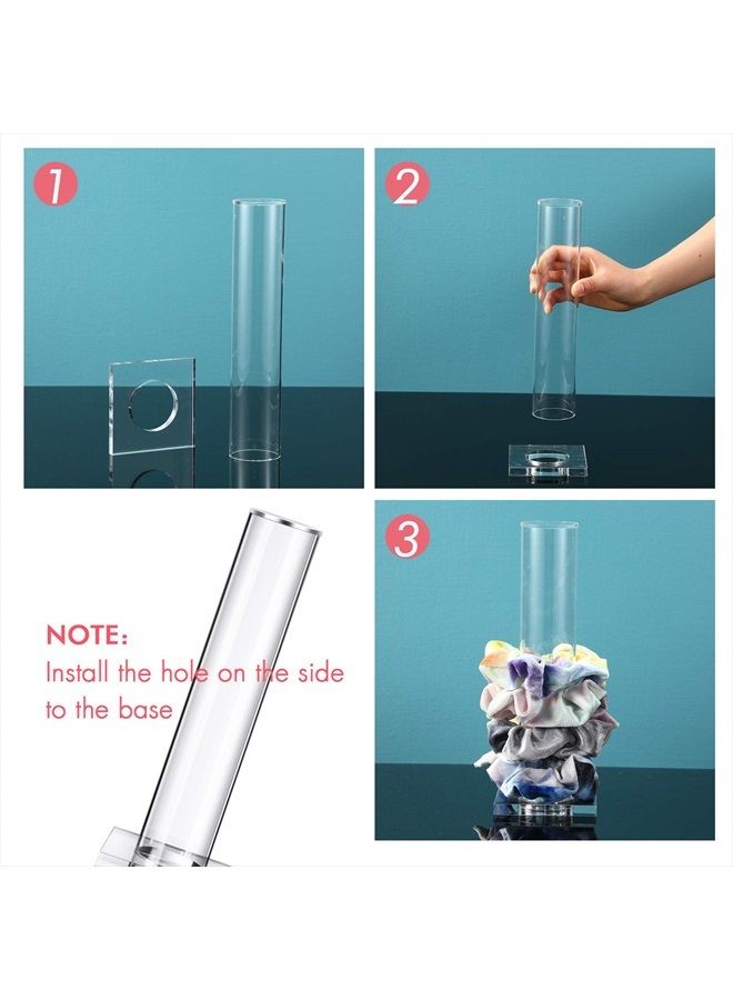 Jetec 3 Pieces 10 Inch Acrylic Scrunchie Holder Stand Clear Jewelry Vertical Bracelet Display Organizer Hair Ties Hair Band Holder Acrylic Hair Clip L-Shaped Hairpin Display Holder for Teen Girls - Image 4