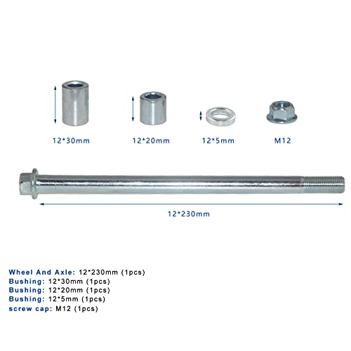 Minho 12mm 230mm Front Rear Axle with Bush 30mm 20mm 5mm Fit for PIT PRO Dirt Bike Scooter QUAD ATV - Image 3