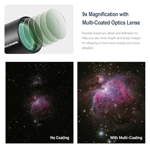 Astromania Finder Scope 9x50, Right Angle Correct Image Optical Telescope Finder, Fully Multi-Coated Finderscope for Astronomical Telescope with Crosshair and Bracket - Upright and Non-Reversed Image - Image 2