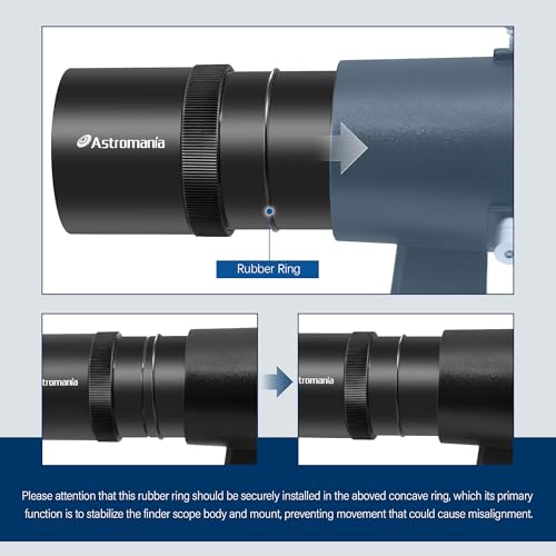 Astromania Finder Scope 9x50, Right Angle Correct Image Optical Telescope Finder, Fully Multi-Coated Finderscope for Astronomical Telescope with Crosshair and Bracket - Upright and Non-Reversed Image - Image 5