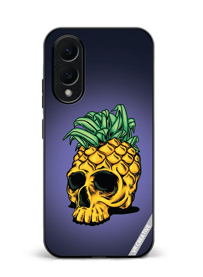 VR CREATIVE Protective Case Cover For Samsung Galaxy S25 Edge Pineapple Skull Design Multicolour