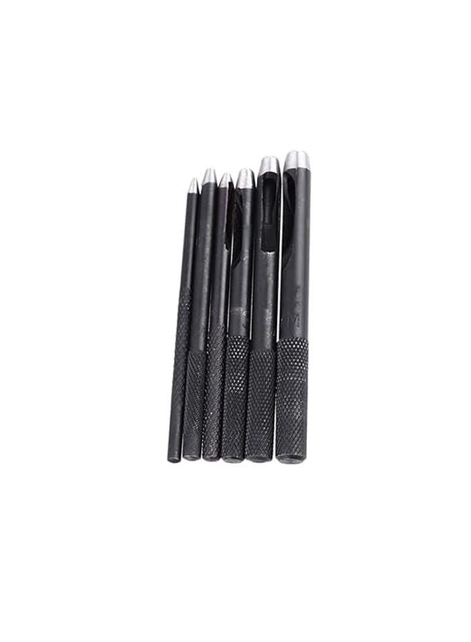 Modern Leather Punch Tool Set 6pcs Round Hole Cutter For Belts Handbags Crafts Gaskets Size 1 - Image 1