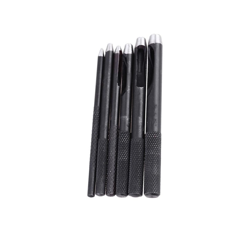 Modern Leather Punch Tool Set 6pcs Round Hole Cutter For Belts Handbags Crafts Gaskets Size 1 - Image 2