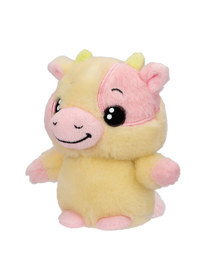 RUSS Li'l Peepers Plush Animal 10cm Wave 1 RBLP - 4" Pink Cow  - Image 1