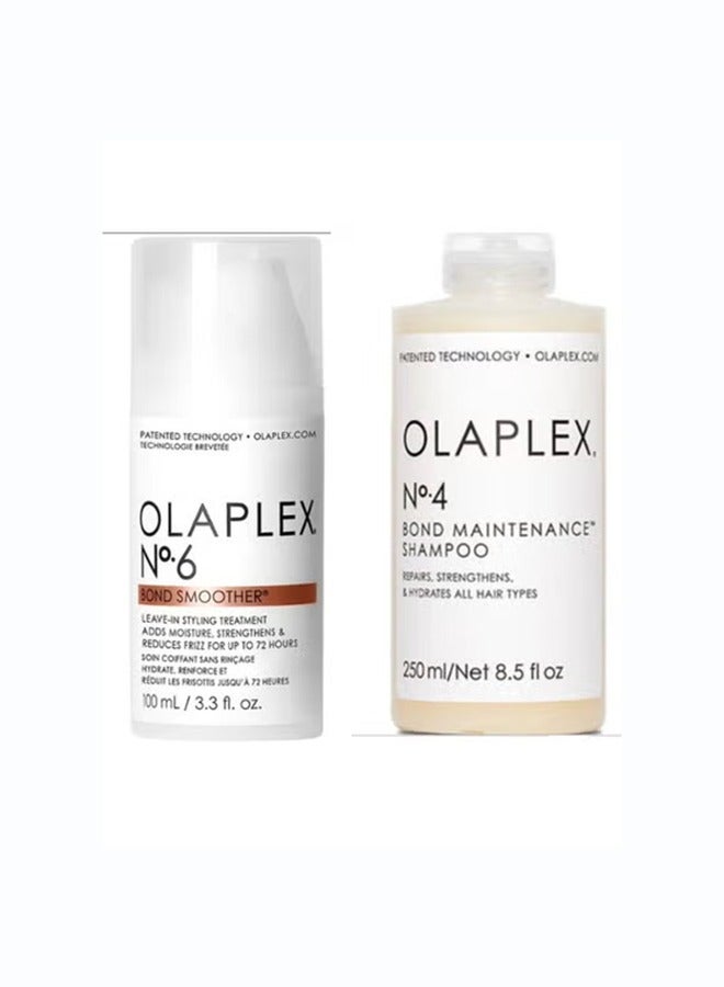 Olaplex No. 6 Bond Smoother 100ml AND Bond Maintenance Shampoo white 250ml 200ml - Image 1