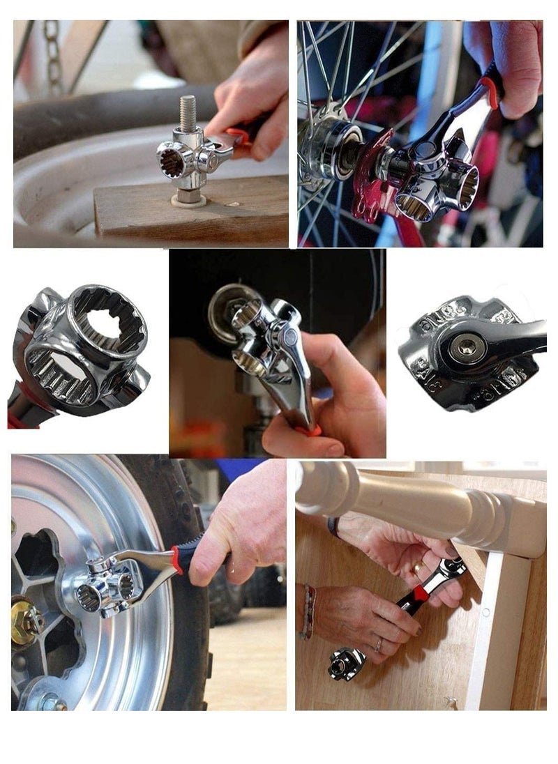 Generic - Universal Socket Wrench 48 in 1 with 360-Degree Rotating Head Works with Spline Bolts 6-Point 12-Point Trox Square Damaged Bolts and Any Size Standard or Metric Home and Auto Repair - Image 1