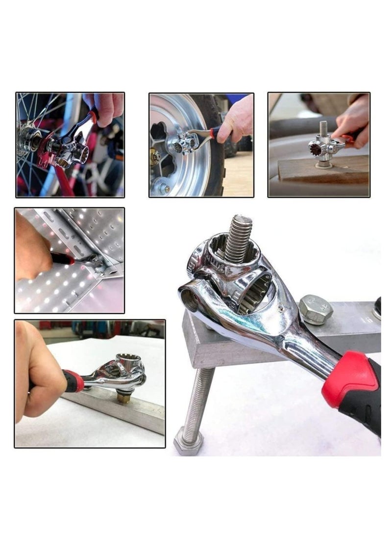Generic - Universal Socket Wrench 48 in 1 with 360-Degree Rotating Head Works with Spline Bolts 6-Point 12-Point Trox Square Damaged Bolts and Any Size Standard or Metric Home and Auto Repair - Image 1