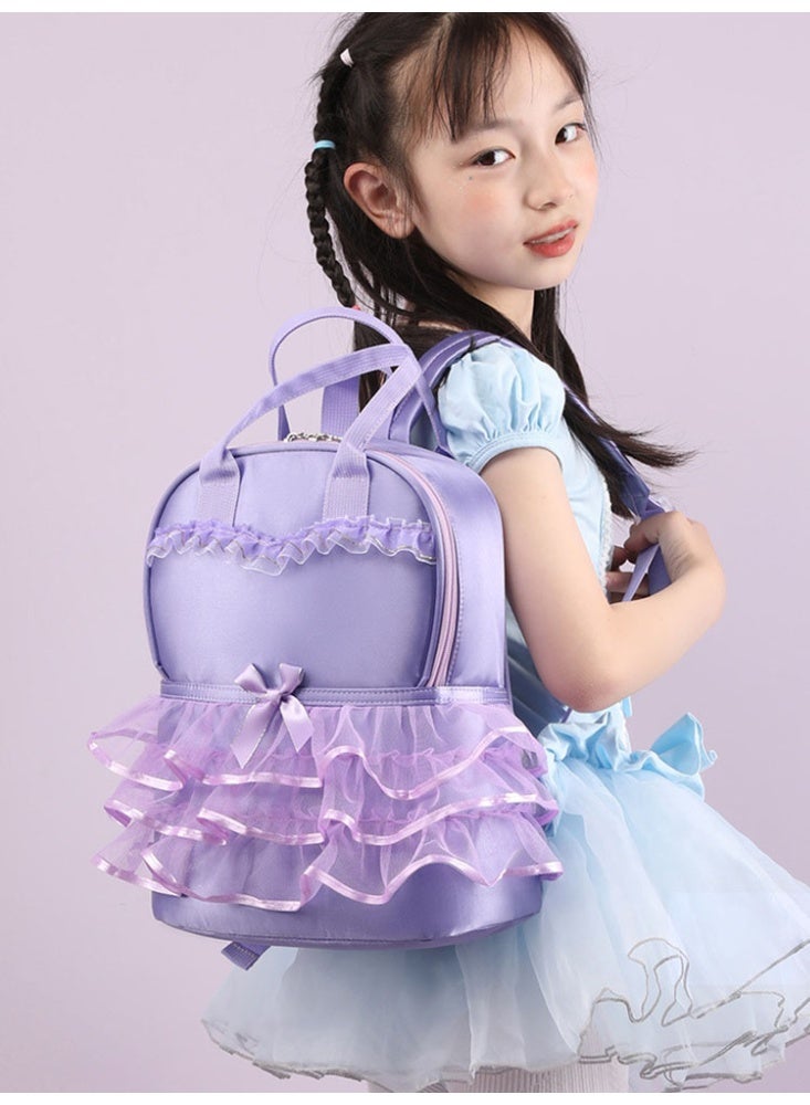 JCB CHIC حقيبة رقص مخصصة من قماش أكسفورد حقيبة باليه للفتيات حقيبة تدريب للأطفال في رياض الأطفال حقيبة ظهر قماشية للتخزين، حقيبة ظهر كبيرة السعة للجمباز للفتيات - Image 2