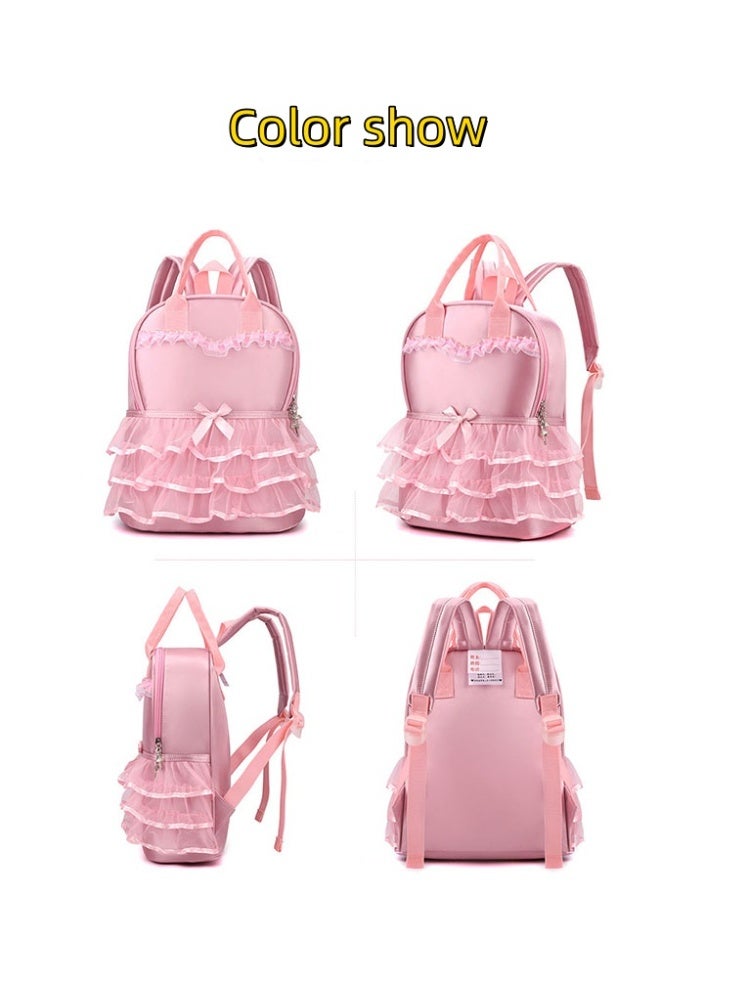 JCB CHIC حقيبة رقص مخصصة من قماش أكسفورد حقيبة باليه للفتيات حقيبة تدريب للأطفال في رياض الأطفال حقيبة ظهر قماشية للتخزين، حقيبة ظهر كبيرة السعة للجمباز للفتيات - Image 5