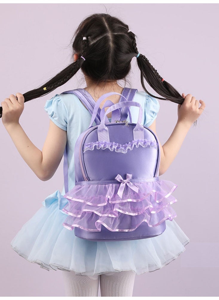 JCB CHIC حقيبة رقص مخصصة من قماش أكسفورد حقيبة باليه للفتيات حقيبة تدريب للأطفال في رياض الأطفال حقيبة ظهر قماشية للتخزين، حقيبة ظهر كبيرة السعة للجمباز للفتيات - Image 1