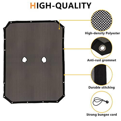 RERPRO Sunshade for 2007-2018 Jeep Wrangler JKU 4 Door Full Length Mesh Sun Shade, JK Unlimited, Sport, Sport S, Sahara, Rubicon Sunshade Bikini Soft Top Cover Net, Blocks UV, Wind, Noise, Black - Image 5