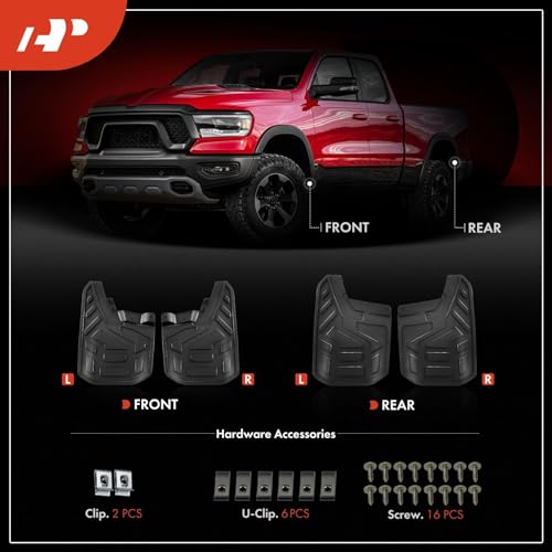 A-Premium مجموعة A-Premium من 4 قطع واقيات طين مع ملحقات الأجهزة متوافقة مع GMC Canyon 2023-2024 كابينة الطاقم بيك أب، (لا تناسب AT4X)، أمامية وخلفية (جانب السائق والراكب) - Image 3