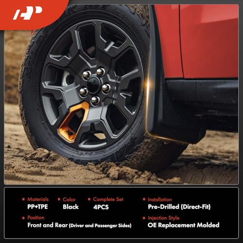 A-Premium مجموعة A-Premium من 4 قطع واقيات طين مع ملحقات الأجهزة متوافقة مع GMC Canyon 2023-2024 كابينة الطاقم بيك أب، (لا تناسب AT4X)، أمامية وخلفية (جانب السائق والراكب) - Image 5