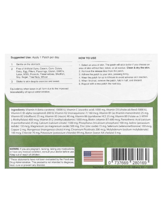 PatchAid - PatchAid, Multivitamin Patch without Iron , 30 Patches - Image 1